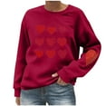 thumbnail image 3 of RKSTN Women's Valentine's Day Sweatshirts Oversized Crewneck Valentines Heart Graphic Print Hoodless Sweatshirt Womens Casual Plus Size Round Neck Loose Comfy Sweatshirt Fall Spring Clothes, 3 of 6