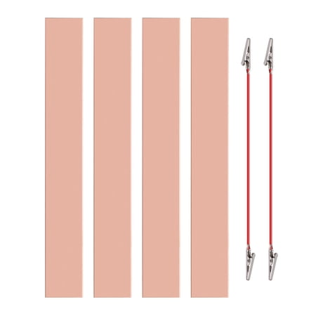Uxcell 35x250mm Copper Anode Sheet, 5 Pack Pure Copper Strip (99.995% Pure) 1mm Thick Plate Electrode Set with Alligator Clips Cables for Electroplating Plating Experiment