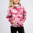 thumbnail image 2 of Byoo Tween Girl Camo Graphic Hoodie Kangaroo Pocket Long Sleeve Hooded Pullover Top Loose Fit Casual Child Sweatshirt, 2 of 5