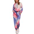 thumbnail image 2 of INSPIRAR CHIC Conjuntos de Sudadera Tie Dye para Mujeres, Sudadera con Capucha, Jogging de 2 Piezas, Conjunto de Ropa, L Púrpura Azul, 2 of 6