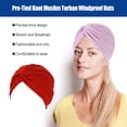 thumbnail image 4 of Minnieouse Turbante musulmán, gorros Hijabs, turbantes sólidos, sombreros, gorro con volantes, transpirable, cabeza de quimio, pelo para Type3 NO3, 4 of 6