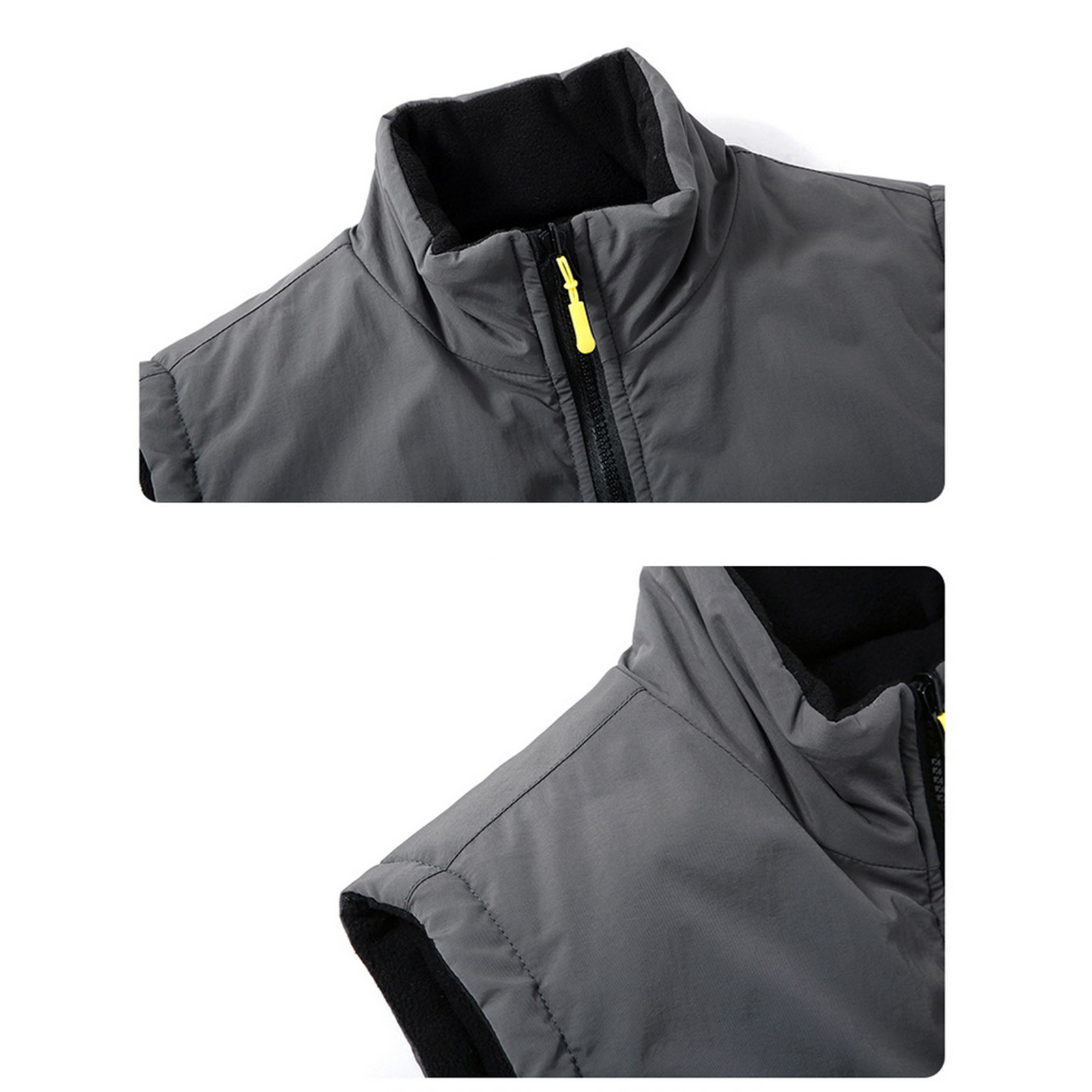 zfhfof Men's Lightweight Reversible Vest Outerwear Zip Up Fleece Lined Sleeveless Jacket Winter Warm Vests for Work Running Hiking