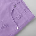 thumbnail image 6 of THDHVS Jean Shorts Womens,Mid Rise Ripped Stretchy Jeans Shorts Frayed Hem Casual Denim Shorts Purple M, 6 of 8