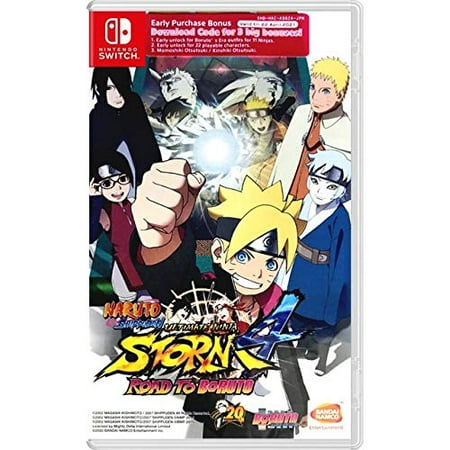 Naruto Shippuden Ultimate Ninja Storm 4 Road to Boruto (Nintendo Switch) Asia Version. English Subtitle With more than 13 million NARUTO SHIPPUDEN: Ultimate Ninja STORM games sold worldwide  this series has established itself among the pinnacle of Anime & Manga adaptations to videogames! NARUTO SHIPPUDEN: Ultimate Ninja STORM 4 Road to Boruto concludes the Ultimate Ninja Storm series and collects all of the DLC content packs for Storm 4 and previously exclusive pre-order bonuses! Not only will players get the Ultimate Ninja Storm 4 game and content packs  but they will also get an all-new adventure Road to Boruto which contains many new hours of gameplay focusing on the son of Naruto who is part of a whole new generation of ninjas.