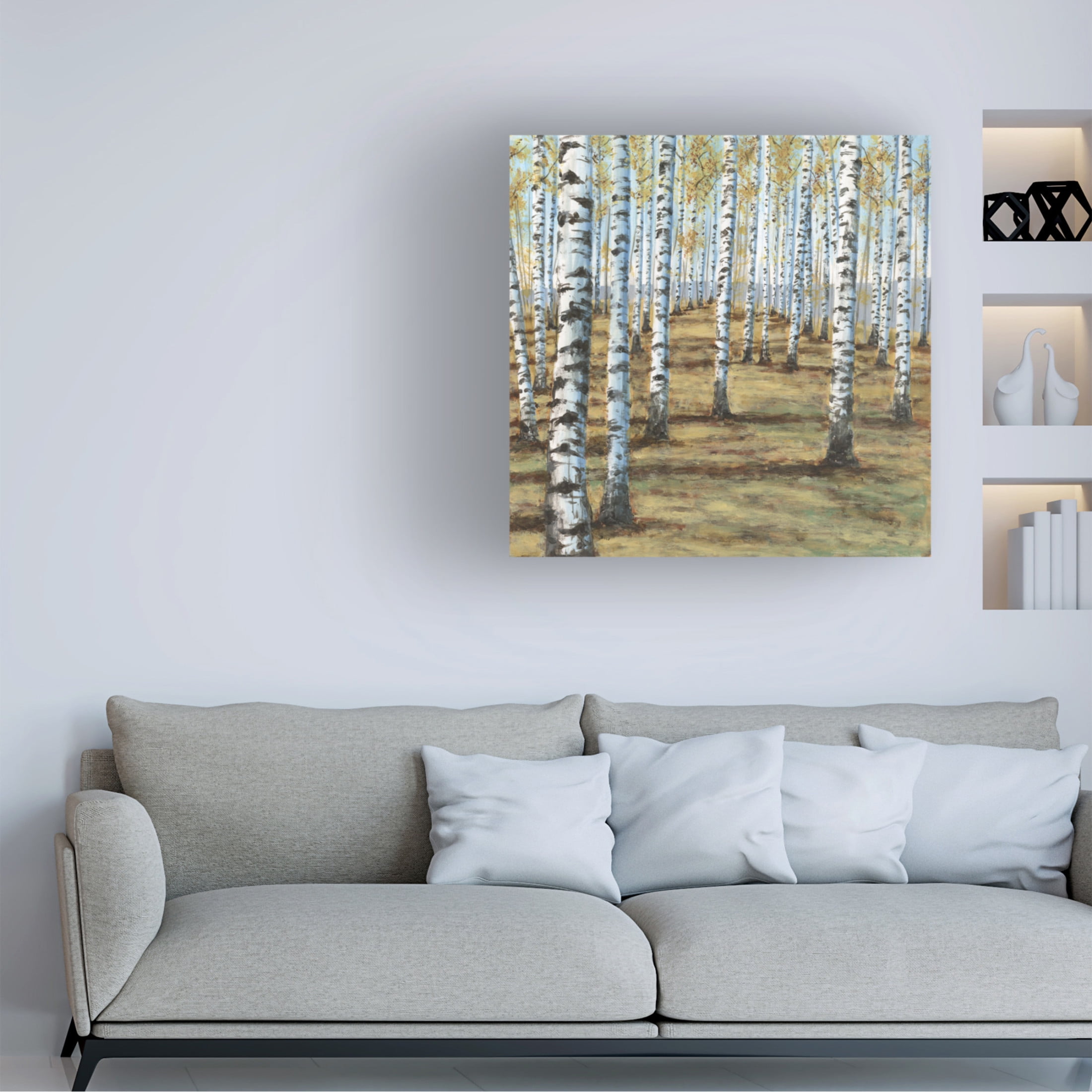 Trademark Fine Art Michael Willett  Birch Hillside II Canvas Wall Art