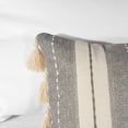 thumbnail image 5 of SAFAVIEH Samerin Striped with Tassel Pillow, 12" x 36", Grey/White, 5 of 5
