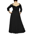 thumbnail image 2 of Evanese Women's Plus Size Elegant Long Formal Evening Dress with 3/4 Sleeves, 2 of 4