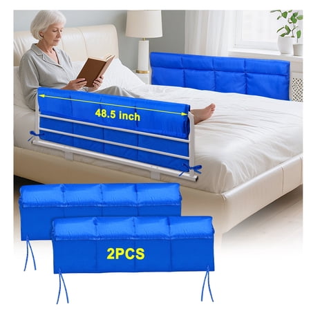 Bed Rail Cushion Cover for Home Bed Side Rails, 2-Piece Set