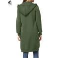 thumbnail image 6 of PULLIMORE Womens Casual Zip up Hoodies Plus Size Long Hooded Sweatshirts Jackets with Pockets (5XL, Green), 6 of 8