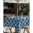 thumbnail image 4 of Outdoor Tablecloth with Umbrella Hole and Zipper Blue Morocco Texture Square Tablecloths 54x54 Inch Waterproof Table Cloths Geometric Patio Table Cover for Outdoor Tables Picnic BBQS Party Decor, 4 of 7