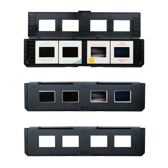 Magnasonic Long Tray Slide Film Holder for 35mm Compatible Film Scanners, Holds 4 Slides to Speed up Processing Time, Easy To Use, Gently Flattens and Protects Film Edges - Set of 3 (ST01)