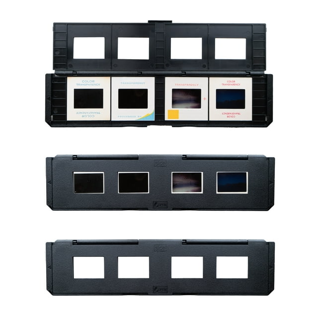 Magnasonic Long Tray Slide Film Holder for 35mm Compatible Film Scanners, Holds 4 Slides to Speed up Processing Time, Easy To Use, Gently Flattens and Protects Film Edges - Set of 3 (ST01)