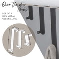 thumbnail image 3 of Adjustable Black Over The Door Hooks - 3-Piece Door Hanger Set for Clothing and Accessories, Perfect for Home & Office - Includes 1 Large, 1 Medium, 1 Small Door Rack, 3 of 8