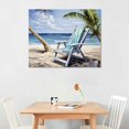thumbnail image 2 of Nawypu Beach Chair Wall Art Decor Painting Pictures Print On Canvas, Coconut Tree Ocean Seascape Canvas Wall Art for Home Decoration Living Room Bedroom Artwork, 2 of 4
