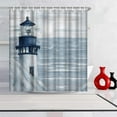 thumbnail image 2 of Sonernt Nautical Seascape Lighthouse Waterproof Polyester Shower Curtain with 12 Hooks, 72x72 in, 2 of 6