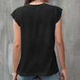 thumbnail image 3 of Women V Neck Button T-Shirt Blouse Soild Tops Summer Ladies Casual Loose Tee, 3 of 11