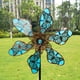 thumbnail image 3 of Matsuzay Adornos artesanales de metal con inserciones de mariposas luminosas, patio de moda, nueva tendencia líder Jardín y Patio Flor azul, 3 of 6