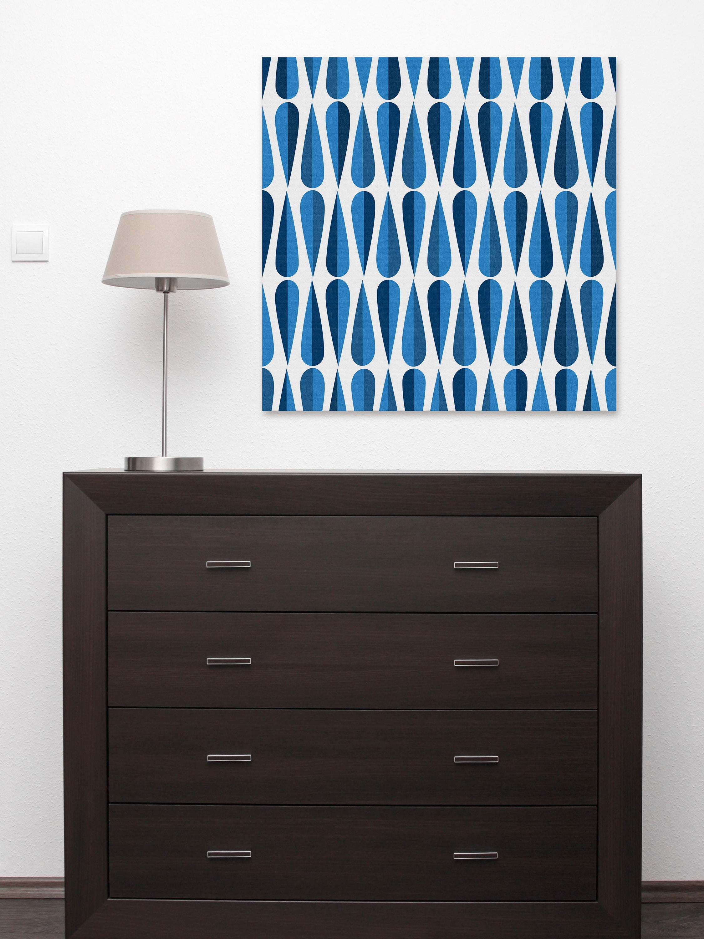 "Blue Droplets" Painting Print on Wrapped Canvas