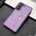 thumbnail image 6 of ELEHOLD Case for Samsung Galaxy S23 FE,PU Leather Wallet Cover with Credit Card Holder Zipper Storage Kickstand Function Shockproof Purse Phone Case for Women Girls,Purple, 6 of 7