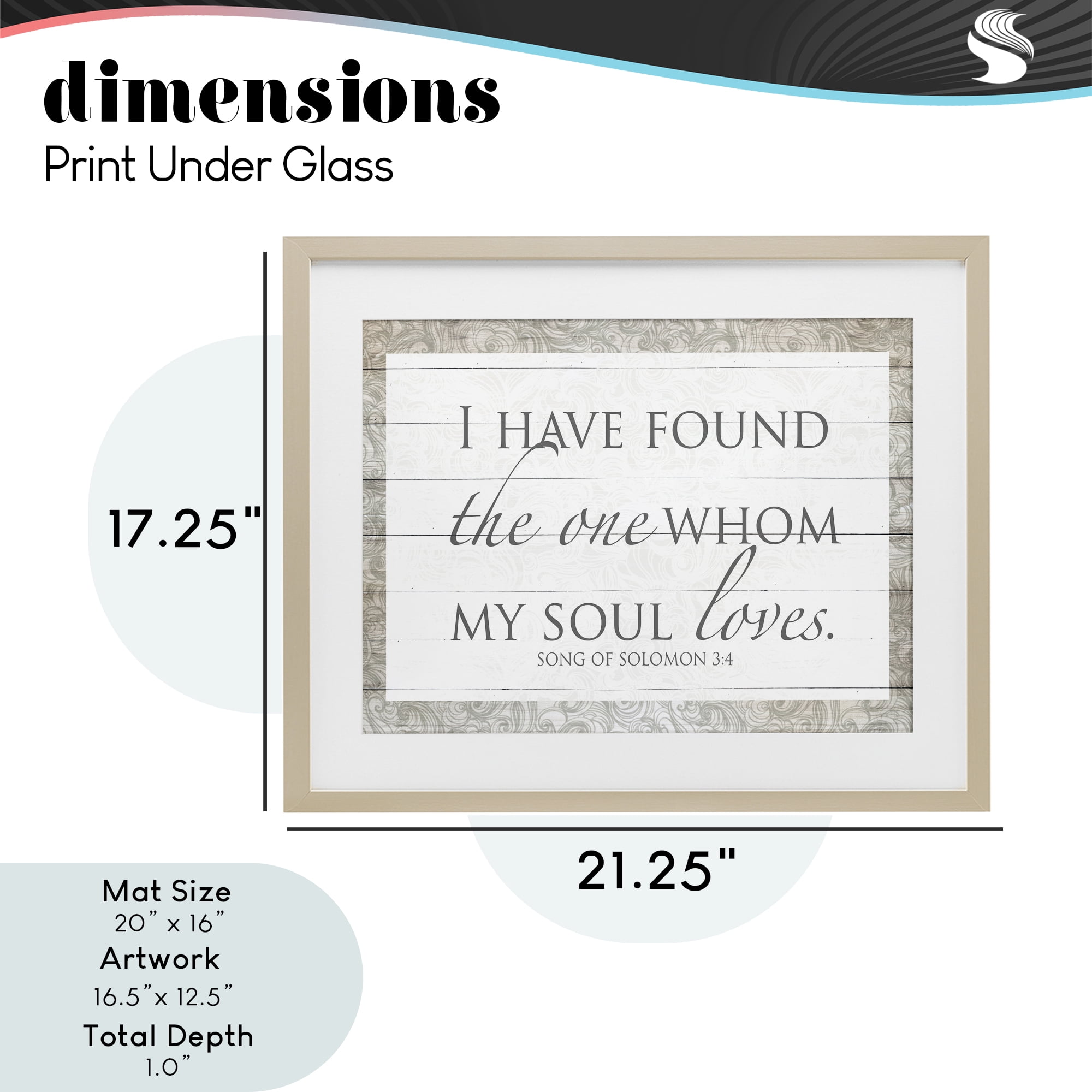 Stupell Industries The One Whom My Soul Loves Birch Framed Print Under Glass, design by SD Graphics Studio