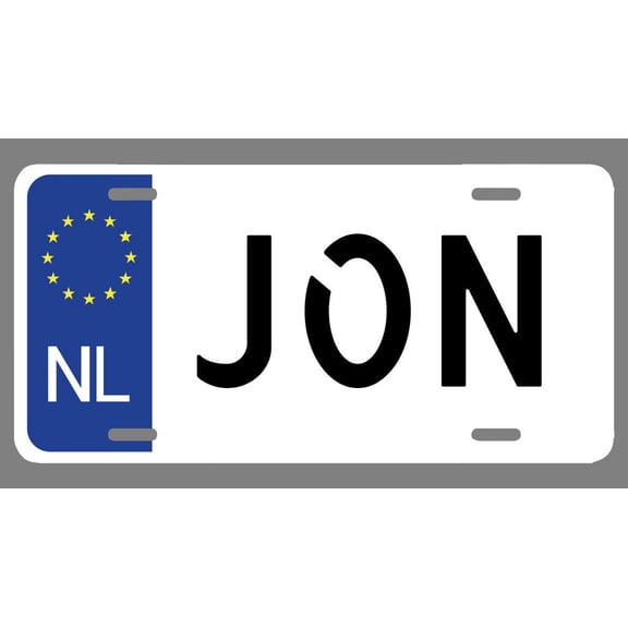 Jon Name Euro Style License Plate Tag Vanity Novelty Metal | UV Printed Metal | 6-Inches By 12-Inches | Car Truck RV Trailer Wall Shop Man Cave | NP1127