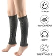 thumbnail image 5 of Women's Solid Cable Knit Leg Warmers Knitted Crochet Winter Socks, 5 of 5