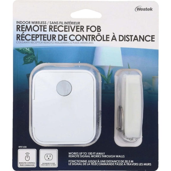 Westek RFK1606LC Indoor Wireless Remote Control System, Single Grounded Outlet, White, 1-Pack