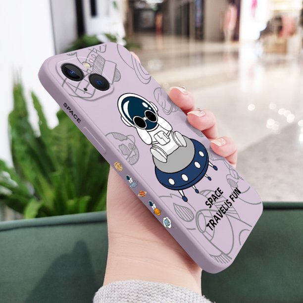 Funda De Teléfono De Astronautas De Crucero Para IPhone 13Pro 13 12 Mini Pro 5G Max Con Patrón Lateral De Silicona Líquida