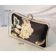 thumbnail image 3 of Floral Evening Bag for Women,Flower Evening Clutch Purse Elegant Banquet Handbag Bride Clutch Bag with Pearl Chain, 3 of 6