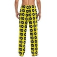 thumbnail image 2 of Men's Lightweight Pajama Bottoms Vinyl Records Pattern on Yellow Stretch Elastic Waist Side Pockets Spring Fall, 2 of 7