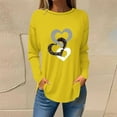 thumbnail image 2 of FAIWAD Tunique à Cœur pour Femmes Manches Longues Col Rond T-Shirts Tendance Grande Taille Chandail Tops, 2 of 3