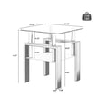 thumbnail image 3 of Royard Oaktree Square End Table, Tempered Glass Side Table with Shelf and Metal Legs for Living Room, 3 of 7