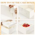 thumbnail image 4 of 10 Pack White Cake Boxes with Window 12x12x6 Inches with 10 Pack Cake Boards and 1 Roll of Ribbon Cajas Pasteles for Cakes, 4 of 4