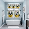 thumbnail image 3 of Sunflowers Rooster Kitchen Curtains Sets for Windows 24 Inch Length, Wooden Watercolor Leaves Retro Art Rod Pocket Window Treatments Tier Curtains and Valances Set for Bedroom/Bathroom, 3 of 8