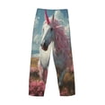 thumbnail image 3 of Vsdgher Flower White Horse (2) Print Mens Pajama Pants Sleep & Lounge Pants, PJ Bottoms With elastic waistb and Pockets, 3 of 5