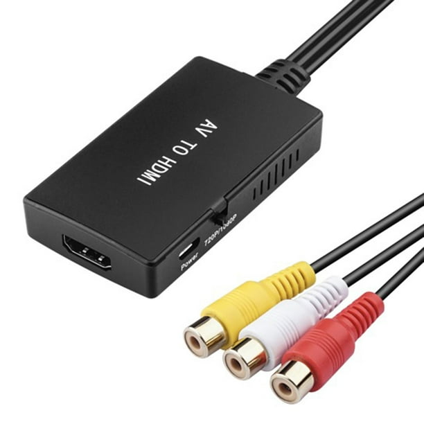 Convertidor RCA a HDMI Adaptador compuesto AV a HDMI compatible con 1080P PAL NTSC para proyector de monitor de TV 2.8 x 1.6 x 0.5 pulgadas Sunnimix convertidor av a hdmi Walmart en linea
