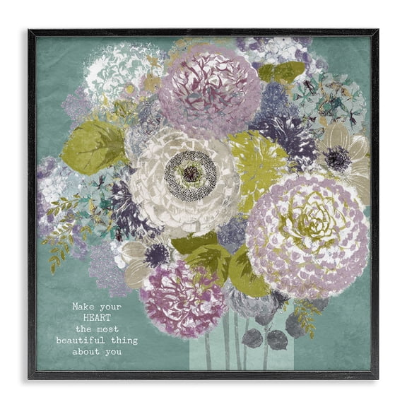 Stupell Industries Most Beautiful Thing Florals Black Framed Giclee Art, design by Suzanne Nicoll