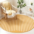 thumbnail image 2 of SAFAVIEH Montauk Amadine Striped Cotton Area Rug, Gold/Ivory, 6' x 6' Round, 2 of 8