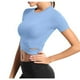 thumbnail image 1 of Blusas de manga corta holgadas para yoga, blusas informales transpirables con cuello redondo, 1 of 4