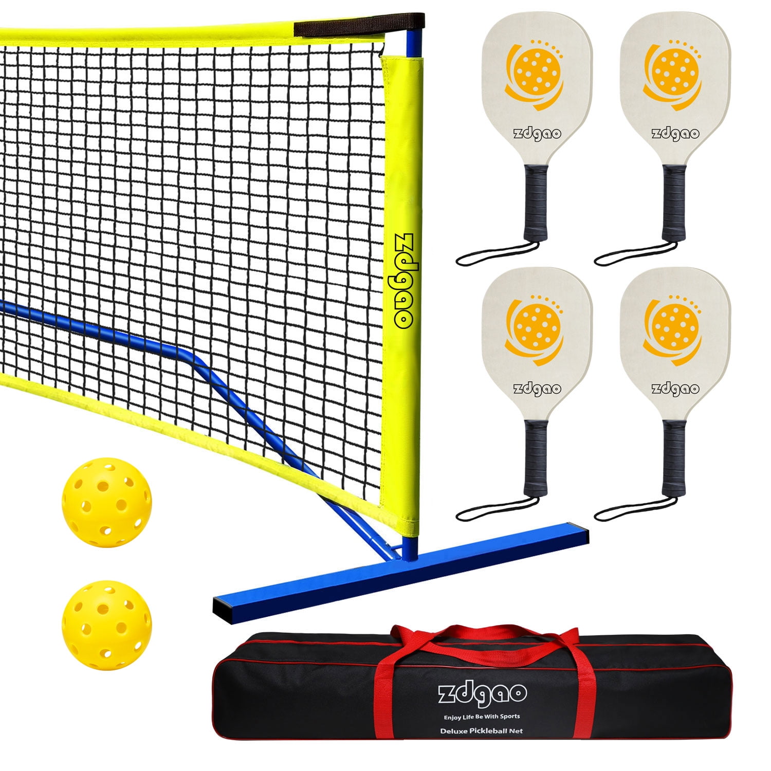 Zdgao Pickleball Set with Net, Complete Pickle Ball Net Set in Official
