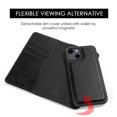 thumbnail image 3 of Durable Magnetic Lock PU Leather Flip Cover Card, Cash Wallet Case with Removable Back Cover for iPhone 14/13 6.1 inch, 3 of 8