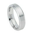 thumbnail image 2 of Men Women Titanium Wedding Band Ring 6mm White Brushed Center Beveled Edge Ring, 2 of 3
