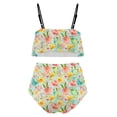 thumbnail image 4 of Hvot&aat Ladies Fashion Multicolor Floral Print Split Swimsuit Spaghetti Bandeau Ruffle Swim Top Two Piece Swimwear, 4 of 4