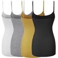 thumbnail image 2 of FashionOutfit Women's Basic Solid Long Length Adjustable Spaghetti Strap Tank Top, 2 of 4