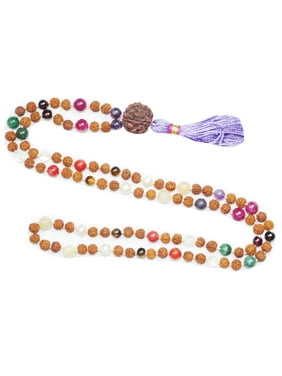 Mogul Chakra Mala Beads Heal and Balance Meditation Yoga Wrap Bracelet Or Necklace