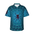 thumbnail image 1 of Fotbe Spider And Cobweb Camisa Hawaiana para Hombre Unisex – Camisa Casual de Verano con Botones de Manga Corta de Algodón y Lino,Small, 1 of 7
