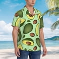 thumbnail image 3 of Honeii Avocado With Seeds Print Men’s Hawaiian Shirt,Classic Button-Down Short Sleeve Shirt, for Beach, Vacation, and Outdoor Activities,Medium, 3 of 7