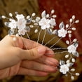 thumbnail image 4 of Crystal Pearl Hair Pins for Women, Tocado de Novia, Horquillas De Perlas Para El Pelo, Pasadores de Pelo de La Flor de La Boda CrystalPearl Tocado de Novia Accesorios para El Cabello, 4 of 4