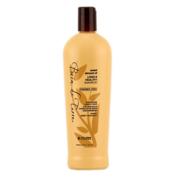 Size : 13.5 oz , Bain de Terre Sweet Almond Oil Long & Healthy Shampoo Hair, Pack of 3 w/ SLEEKSHOP Teasing Comb