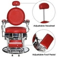 thumbnail image 6 of BarberPub Vintage Barber Chair All Purpose Heavy Duty Metal Hydraulic Recline Salon Beauty Spa Chair Red 3860, 6 of 8